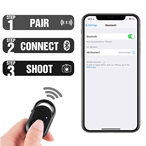 HITSLAM Mando Bluetooth Android, Mando iPhone con Tecnología Inalámbrica Bluetooth, Compatible con iPhone/Samsung/Huawei/BLU/Motorola (iOS y Android), Correa de Muñeca Incluida