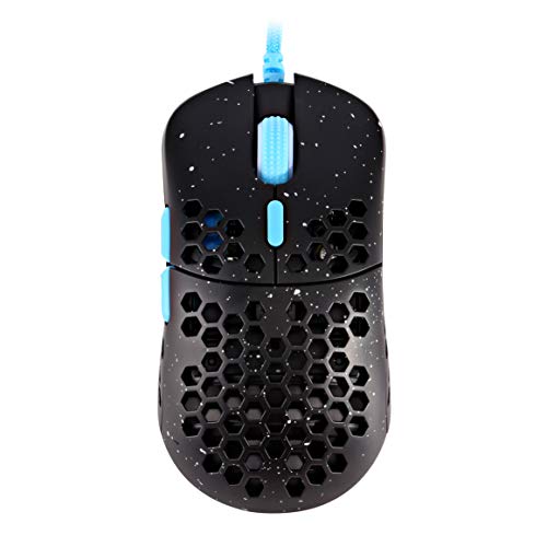 HK Gaming Mira S Ratón para Juegos con Cable Ambidiestro Honeycomb Ultralight RGB - 12000 cpp - 6 Botones - 61 g (Mira-S, Phantom)