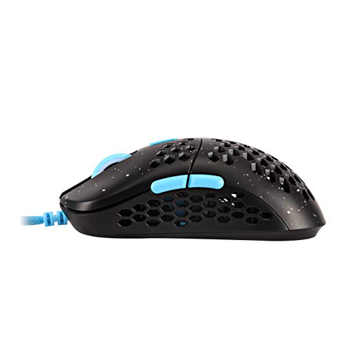 HK Gaming Mira S Ratón para Juegos con Cable Ambidiestro Honeycomb Ultralight RGB - 12000 cpp - 6 Botones - 61 g (Mira-S, Phantom)