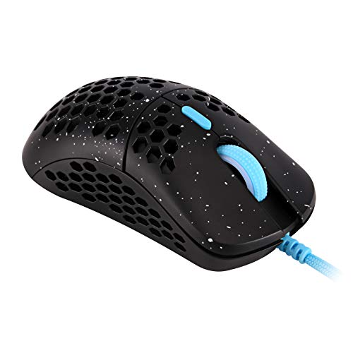 HK Gaming Mira S Ratón para Juegos con Cable Ambidiestro Honeycomb Ultralight RGB - 12000 cpp - 6 Botones - 61 g (Mira-S, Phantom)