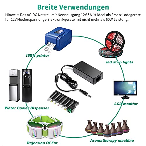 HKY 12V 5A (4A 3A 2A 1A) Cargador Fuente de Alimentación Adaptador Universal Para Western Digital, DVD Externo, Monitor, Hard Drives, TV Set Box, Freebox V5 HD V6, Dreambox Transformador