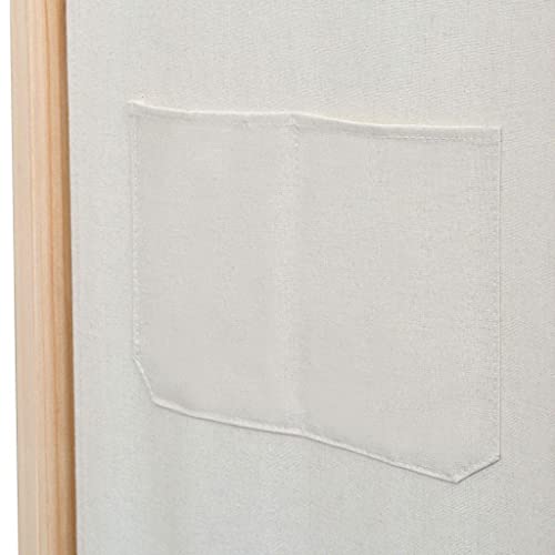 Hogotin Living Biombo Grande de 3 Paneles,biombo Exterior,Biombos de Dormitorio, Decoración Elegante, Separador de Ambientes Plegable, Divisor de Habitaciones, 120x180 cm (Crema)