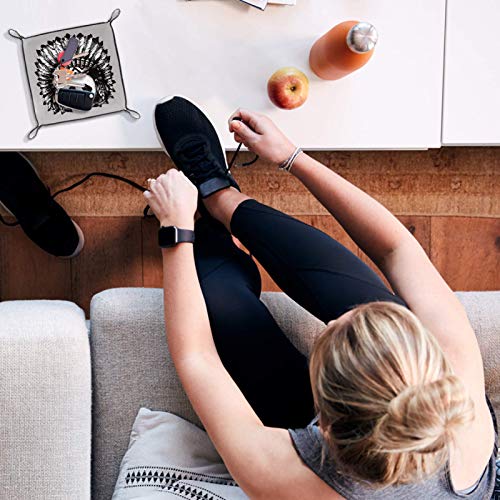 HOHOHAHA Bandeja de dados para rodar dados con bandeja de almacenamiento para juegos de mesa RPG DND, bandeja de dados, lindo panda con tatuaje indio