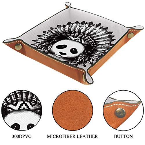 HOHOHAHA Bandeja de dados para rodar dados con bandeja de almacenamiento para juegos de mesa RPG DND, bandeja de dados, lindo panda con tatuaje indio