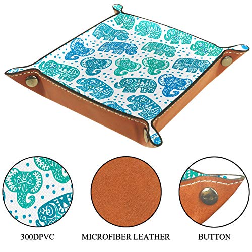 HOHOHAHA Bandeja de dados para rodar dados con bandeja de almacenamiento para juegos de mesa RPG DND, diseño de elefante indio verde azul