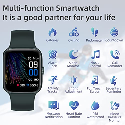 Holabuy Reloj Inteligente, Smartwatch Hombre Mujer niños Impermeable IP68, Pulsera de Actividad Inteligente con Pulsómetros Podómetro Monitor de Sueño Contador de Caloría para Android iOS