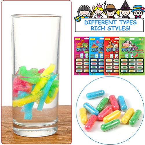 Holmeey Magic Grow Capsules 4 Paquetes de cápsulas de Cultivo Que Crecen en Animales acuáticos Juguetes Juguetes de identificación de bebés Juguetes educativos