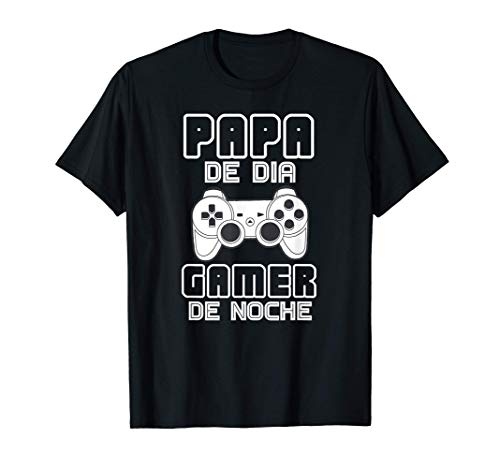 Hombre Papa De Dia Gamer De Noche Camiseta