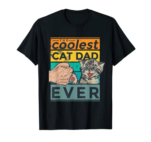 Hombre Retro Cat Dad father Papá de los gatos Coolest gift idea Camiseta