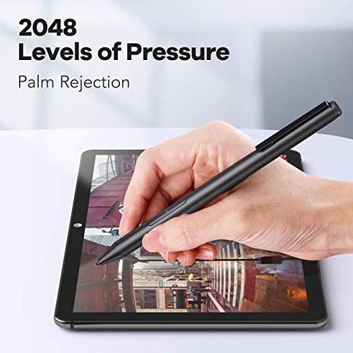 Hommie Lápiz para Huawei, Lápiz Solo para Huawei Mediapad M5 Lite 10Pulgadas/ M6 10.8Pulgadas/ MateBook E 2019/ C5 10.1Pulgadas, Lápiz con 2048 Sensibilidad a la Presión y 3 Puntas Repuestable, Negro