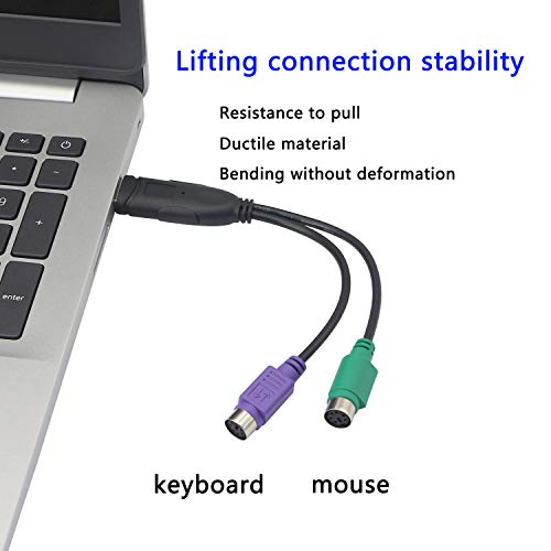 HONGLEI - Adaptador USB a PS2, teclado y ratón a USB, para teclado y ratón, enchufar y usar, no requiere controlador.