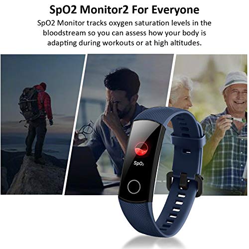 HONOR Band 5 smartwatch,Pulsera de Actividad Inteligente Reloj Impermeable IP68 con Pulsómetro,Monitor de Actividad Deportiva, Fitness Tracker con Podómetro Azul (Versión Global)