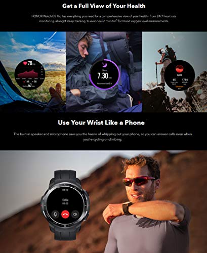HONOR Watch GS Pro Reloj Inteligente de 48 mm para Hombres 1.39"AMOLED, Llamadas Bluetooth, Monitor SpO2, Seguimiento de frecuencia cardíaca, GPS 5ATM a Prueba de Agua, Negro