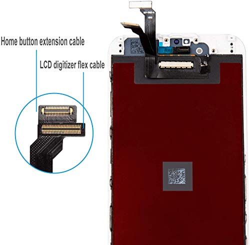 Hoonyer Pantalla para iPhone 6 Pantalla táctil LCD Kit de Pantalla de Vidrio Desmontaje Repuesto Ensamblaje de Marco Digitalizador Herramienta de reemplazo de conversión Completa(4.7",Blanco)