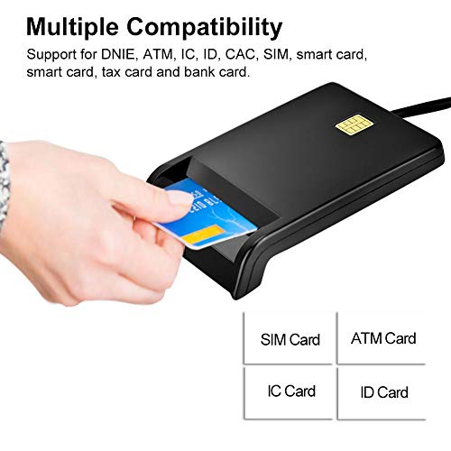 Hopcd Lector Inteligente de Tarjetas múltiples USB2.0 Escritor y Lector de Tarjetas de operación LED para DNIE, ATM, IC, ID, CAC, SIM, Tarjeta Inteligente, Tarjeta Fiscal
