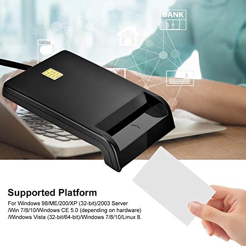 Hopcd Lector Inteligente de Tarjetas múltiples USB2.0 Escritor y Lector de Tarjetas de operación LED para DNIE, ATM, IC, ID, CAC, SIM, Tarjeta Inteligente, Tarjeta Fiscal