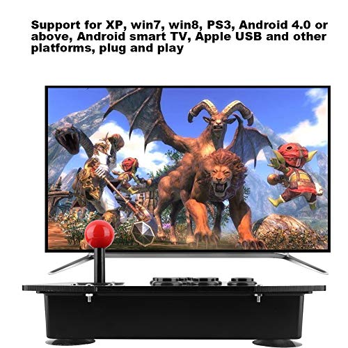 Hopcd PC Rocker Arcade Controller 3D Botones Tipo Tarjeta Juego de Lucha Stick Gamepad Fightstick Joystick con 8 Botones, Controlador de Mango de Juego USB para Consola de Juegos Arcade