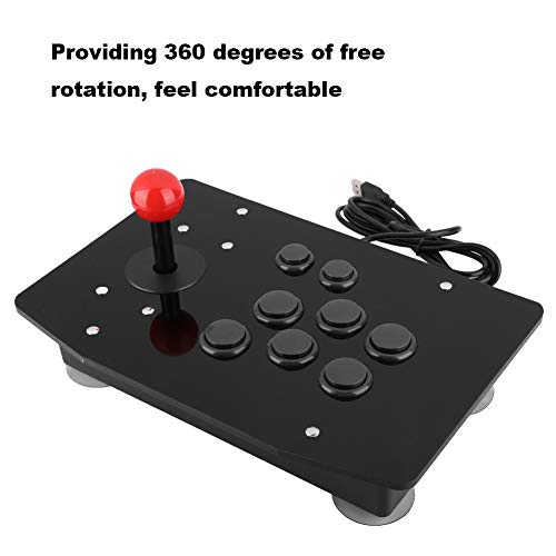 Hopcd PC Rocker Arcade Controller 3D Botones Tipo Tarjeta Juego de Lucha Stick Gamepad Fightstick Joystick con 8 Botones, Controlador de Mango de Juego USB para Consola de Juegos Arcade