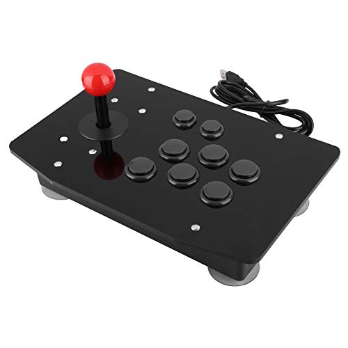 Hopcd PC Rocker Arcade Controller 3D Botones Tipo Tarjeta Juego de Lucha Stick Gamepad Fightstick Joystick con 8 Botones, Controlador de Mango de Juego USB para Consola de Juegos Arcade