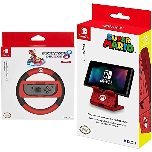 Hori - Volante Mario Kart 8 Deluxe (Nintendo Switch) + PlayStand Super Mario (Nintendo Switch / Switch Lite)