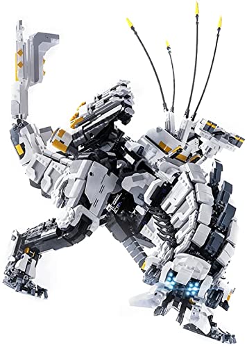 Horizon Zero Dawn Fighter Monster Toy Juego de bloques de construcción, kit de modelo de construcción Thunder Jaw, modelo de ladrillo que