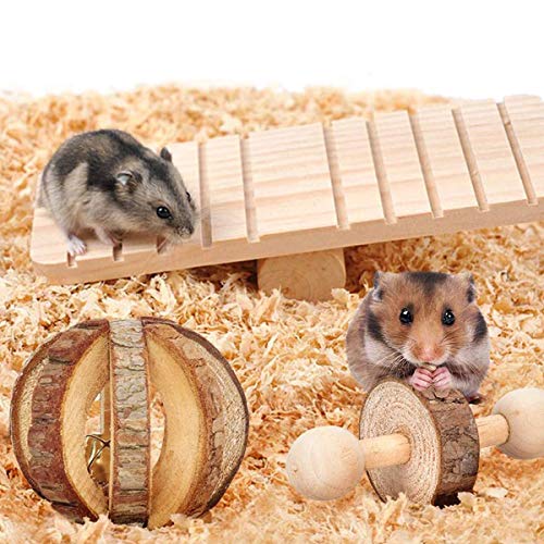 HORYDIA Juguetes para Conejos Pino Natural Molar Juguetes Adecuado para Hamster Conejillo de Indias Chinchilla Conejos Dientes Cuidado.(Juego de 10 Piezas)