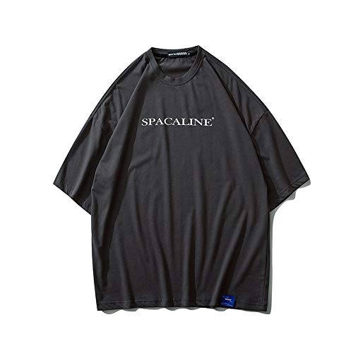 HOSD Nueva Camiseta de Manga Corta con Estampado de Tres Cabezas Sueltas Pareja Masculina Media Manga