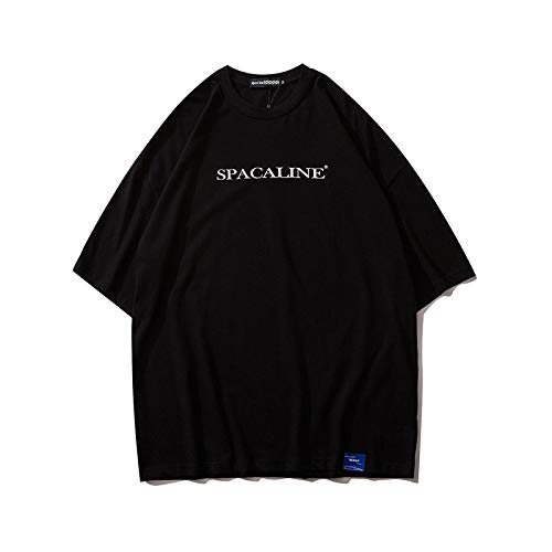 HOSD Nueva Camiseta de Manga Corta con Estampado de Tres Cabezas Sueltas Pareja Masculina Media Manga