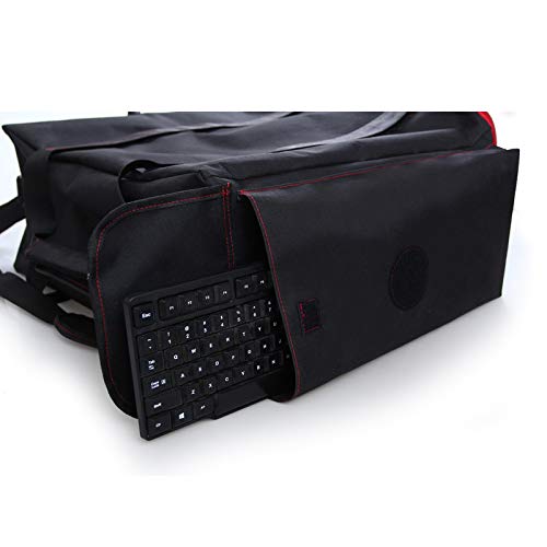 Hosoncovy Funda de transporte suave para ordenador de sobremesa y videojuegos, con bolsillos laterales para guardar teclado y auriculares (incluye brida de cable)