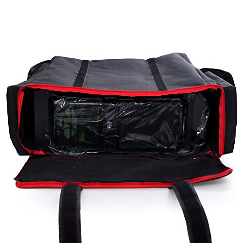 Hosoncovy Funda de transporte suave para ordenador de sobremesa y videojuegos, con bolsillos laterales para guardar teclado y auriculares (incluye brida de cable)