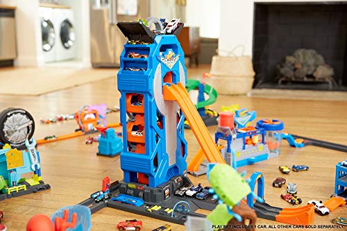 Hot Wheels - Supergaraje, garaje para coches de juguete (Mattel GWT34), Embalaje sostenible