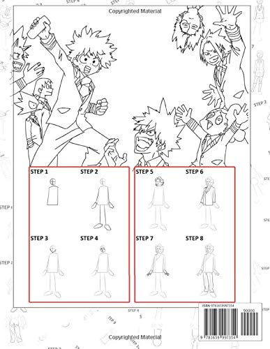 How To Draw My Hero Academia: Learn To Draw My Hero Academia With 36 Characters 156 Pages And Step-by-Step Drawings