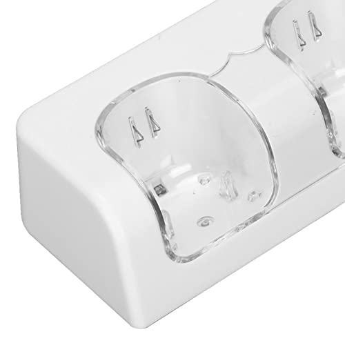 Hozee Estación de Base de Carga del Soporte, Carga de Batería Remota Estable con Cable de Alimentación para el Control Remoto del Juego de Wii(Blanco)
