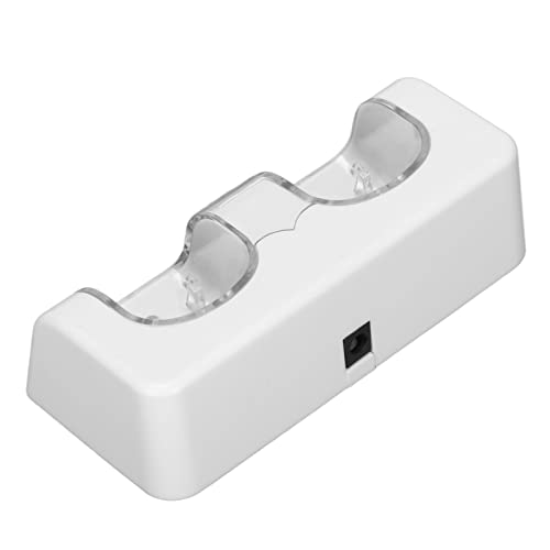Hozee Estación de Base de Carga del Soporte, Carga de Batería Remota Estable con Cable de Alimentación para el Control Remoto del Juego de Wii(Blanco)