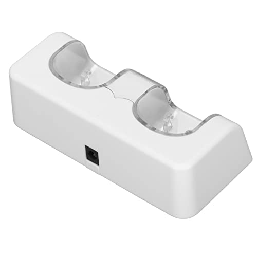 Hozee Estación de Base de Carga del Soporte, Carga de Batería Remota Estable con Cable de Alimentación para el Control Remoto del Juego de Wii(Blanco)