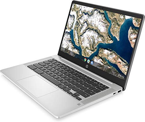 HP Chromebook 14a-na0005ns - Ordenador portátil de 14" FullHD (Celeron N4020, 8GB de RAM, 128GB Emmc, Gráficos Intel UHD, sistema operativo Chrome OS ) Plata - teclado QWERTY Español