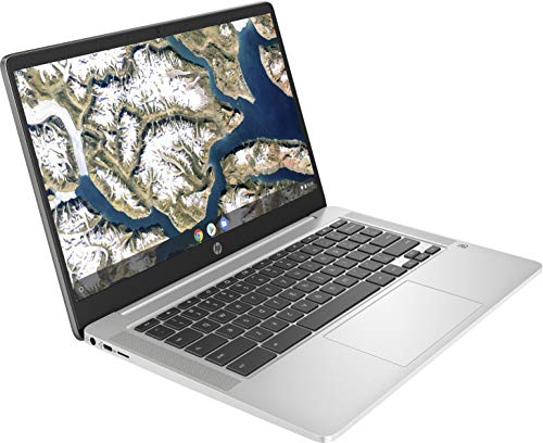 HP Chromebook 14a-na0005ns - Ordenador portátil de 14" FullHD (Celeron N4020, 8GB de RAM, 128GB Emmc, Gráficos Intel UHD, sistema operativo Chrome OS ) Plata - teclado QWERTY Español