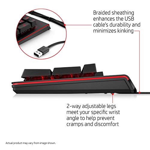 HP Omen 1100 N - Teclado mecánico iluminado para gaming con USB, color negro