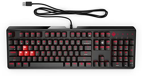 HP Omen 1100 N - Teclado mecánico iluminado para gaming con USB, color negro