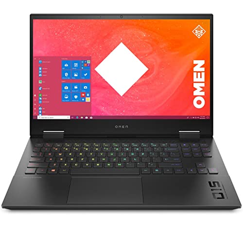 HP OMEN 15-ek0015ns - Ordenador Portátil Gaming de 15.6" FHD (Intel Core i7-10750H, 16GB DDR4-SDRAM, 512 SSD, NVIDIA GTX 1660 Ti 6GB, FreeDOS) Negro - Teclado QWERTY Español