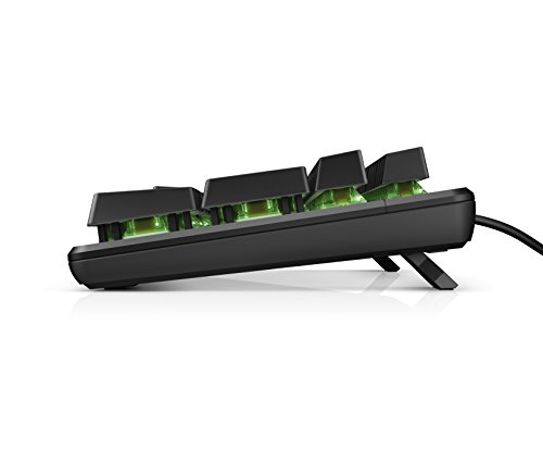 HP Pavilion Gaming Teclado 550 (interruptores Rojos, iluminación RGB, QWERTZ, 10 Teclas, función Anti-ghosting, Modo Gaming, pies Ajustables), Color Negro