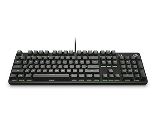 HP Pavilion Gaming Teclado 550 (interruptores Rojos, iluminación RGB, QWERTZ, 10 Teclas, función Anti-ghosting, Modo Gaming, pies Ajustables), Color Negro
