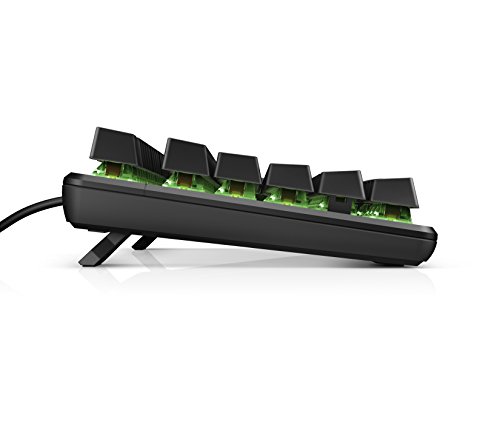 HP Pavilion Gaming Teclado 550 (interruptores Rojos, iluminación RGB, QWERTZ, 10 Teclas, función Anti-ghosting, Modo Gaming, pies Ajustables), Color Negro