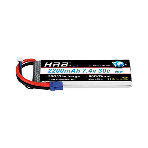 HRB 7.4V 2200mAh 30C EC2 Lipo Batería para Juguetes de Avión Helicóptero RC Car Model Heli Plano Carro del Barco FPV Coches (7.4v 2200mah EC2)