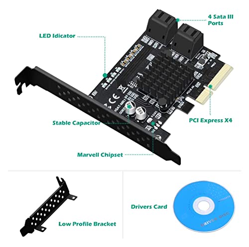 HUAHUA JUSU Store 4 Puertos SATA III 6 Gbps Raid DE PCIE Tarjeta de Controlador de Host Soporte Hyperduo Ssd Nervio IPF Puerto de Disco Duro multiplicador 8 8SE9230 Chip