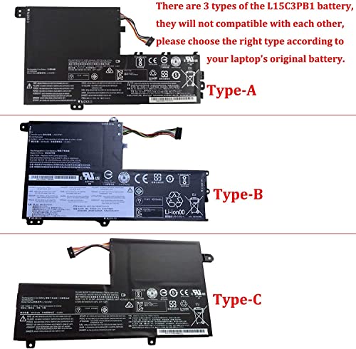 HUBEI L15L3PB0 L15M3PB0 L15C3PB1Reemplazo de la batería del portátil para Lenovo Flex 5 1470 1570 IdeaPad 320S-14IKB 320S-15ABR 320S-15AST/15IKB/15ISK 520S-14IKB Yoga 520-14IKB Series(11.4V 52.5Wh)