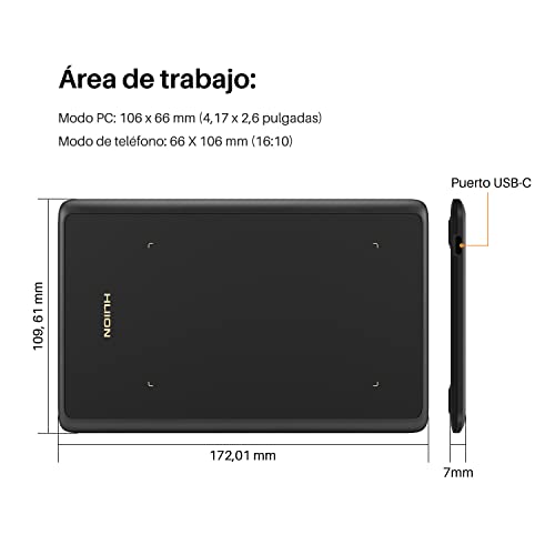 HUION Inspiroy H420X OSU Tabletas Gráficas, Lápiz óptico sin Batería de 8192 Niveles,Tableta de Dibujo de 4.17x2.6 Pulgadas Compatible con Chromebook / Windows / Mac / Android para Enseñanza en Línea