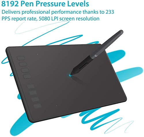 HUION Inspiroy H950P Tabletas Gráficas de Dibujo,Tableta Gráfica Digital con 8 Teclas de Acceso Rápido, Compatible con Windows/macOS/Android,Uso Ideal para Educación a Distancia y Conferencias Web