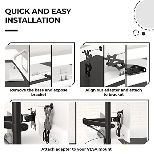 HumanCentric Adaptador de soporte VESA para monitores HP 22er, 22es, 23er, 23es, 23f, 24er, 24ea, 25er, 25es, 25f, 27er, 27ea, 27es, 27f, 27fw