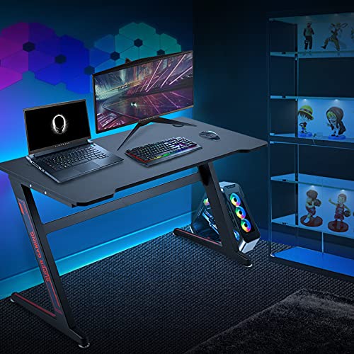 Huracan Mesa de Juego Grande Pata Z, Placa de Acero de Fibra de Carbono Maciza, 122,8 x 67,2 x 13,6 cm